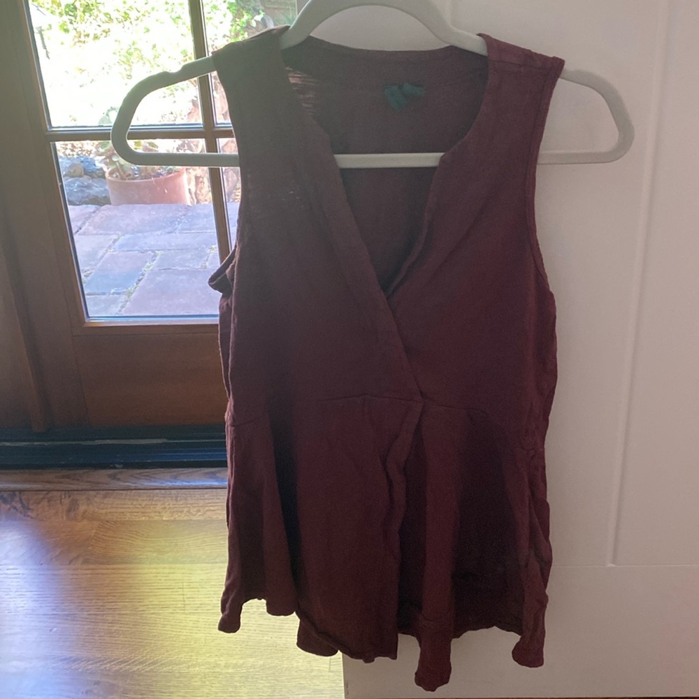 Burgundy cotton tunic from Anthropologie